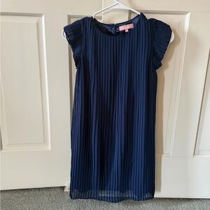 BCBG Girls Navy Blue Pleated Dress, Size 10